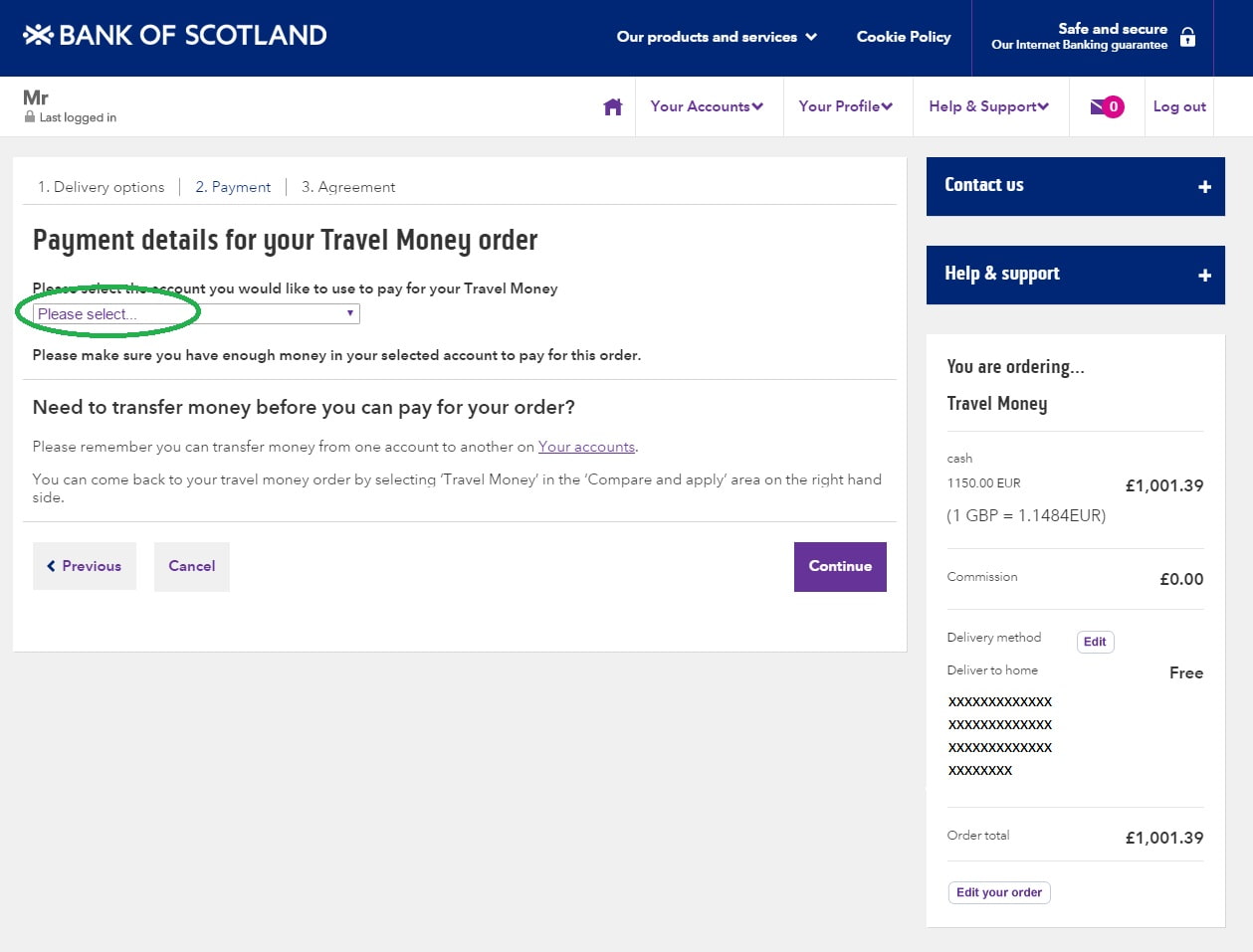 Bank of Scotland | Travel Money | Internet Banking quick guide