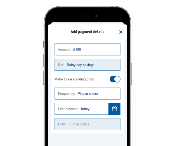The Bank of Scotland app asking the user to Add payment details.
