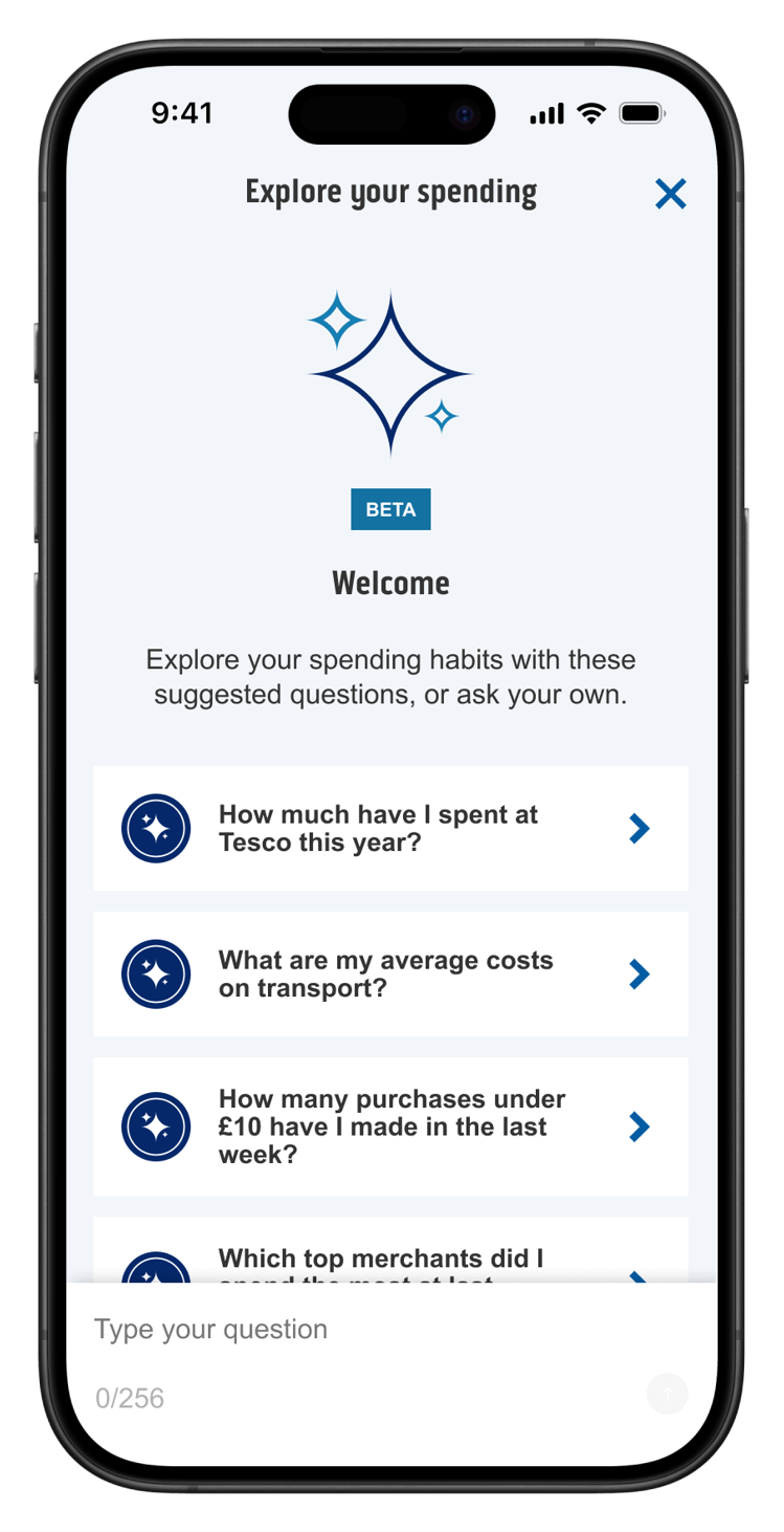 Mobile phone screen with graph showing breakdown of spending in a month.