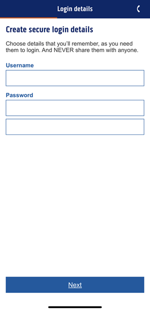 Login details screenshot from the Bank of Scotland app.