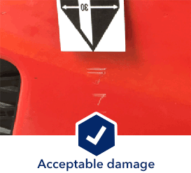 Photograph of acceptable car body damage