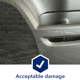 photograph of acceptable interior damage