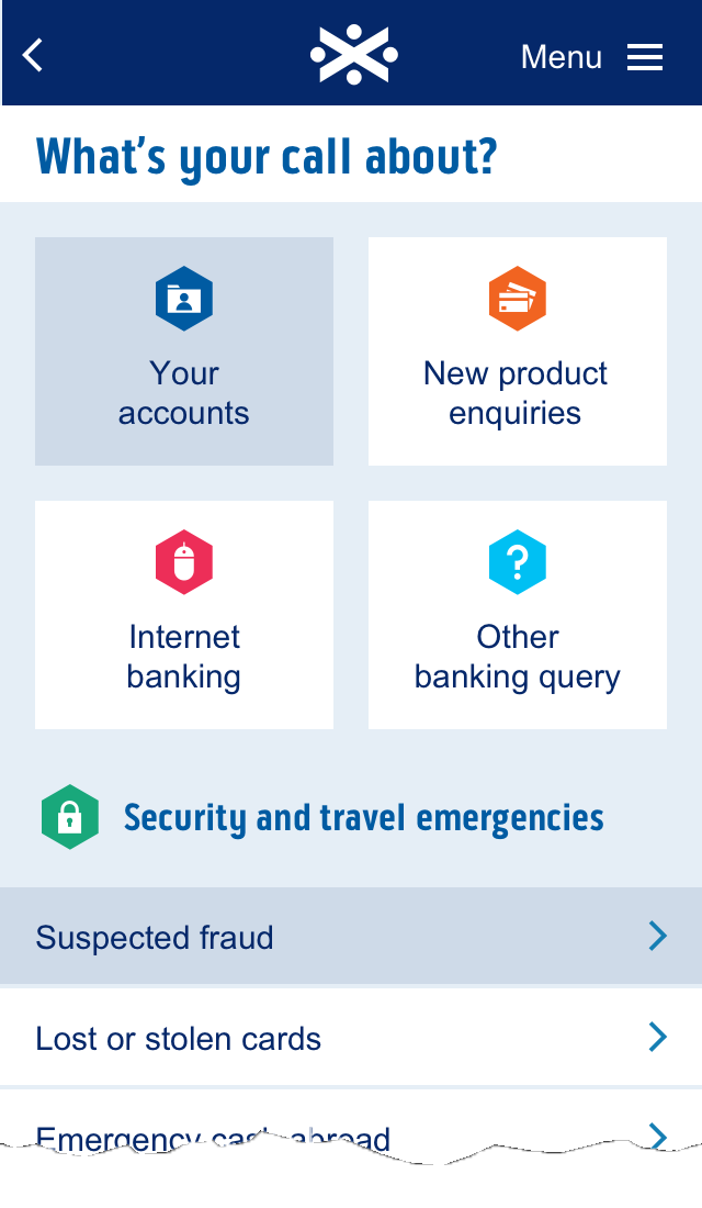 Screenshot of mobile app view step 2.
