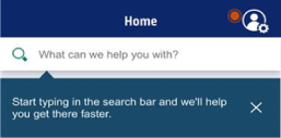 Screenshot of mobile app showing the search function