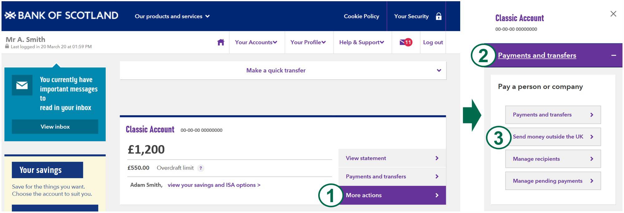 Image showing how to make an International Payment Online