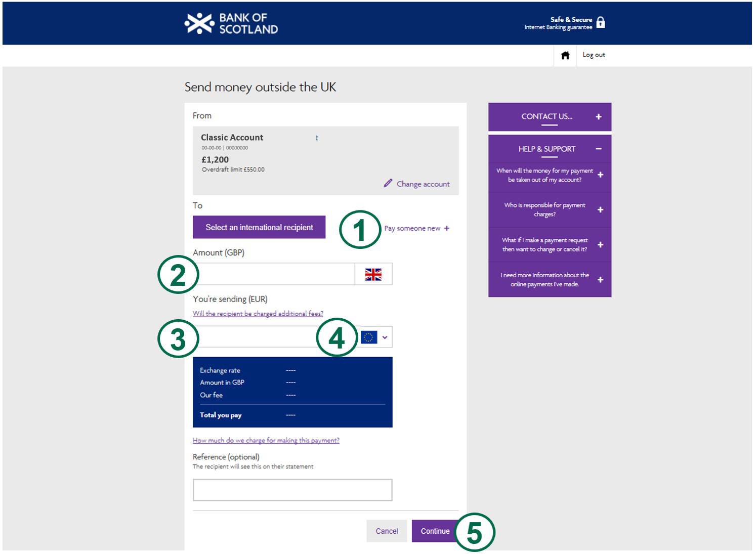 Image showing how to make an International Payment Online