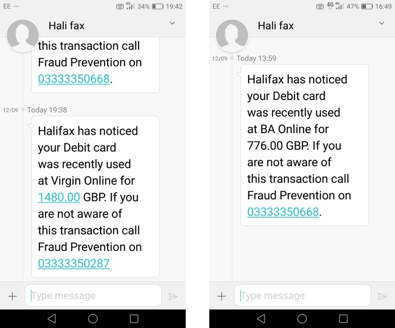 Scam texts image