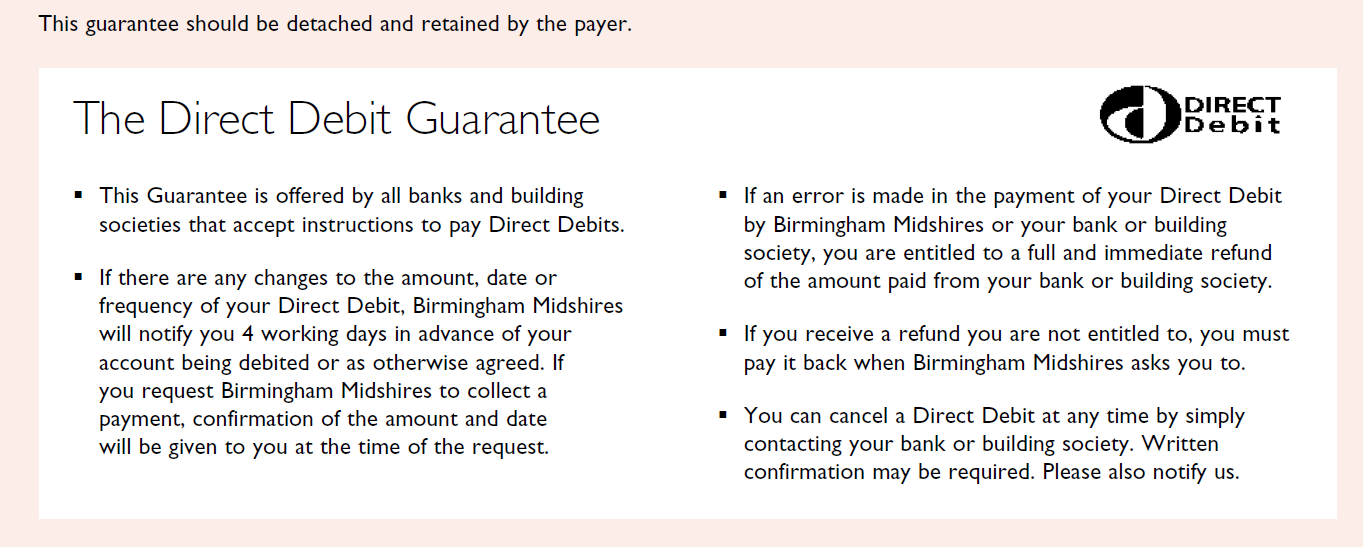 Direct Debit guarantee